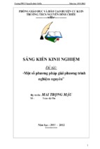 Skkn một số phương pháp giải phương trình nghiệm nguyên