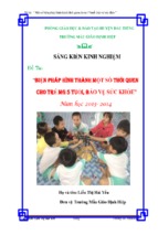 Skkn một số biện pháp hình thành thói quen cho trẻ mg 5 tuổi, bảo vệ sức khỏe