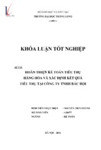 HOÀN THIỆN KẾ TOÁN TIÊU THỤ HÀNG HÓA VÀ XÁC ĐỊNH KẾT QUẢ TIÊU THỤ TẠI CÔNG TY TNHH BẮC HỘI