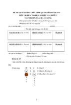 đề thi tuyển công chức tỉnh quảng bình môn thi trắc nghiệm chuyên ngành chính sách lao động đề 9