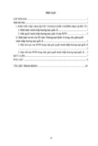 Bình luận vai trò của tổ chức thương mại quốc tế trong việc giải quyết tranh chấp thương mại quốc tế