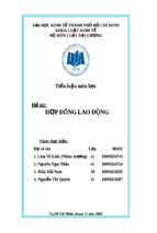 đề tài các vấn đề về hợp đồng lao động