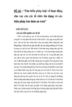 Khóa luận tìm hiểu pháp luật về hoạt động cho vay của các tổ chức tín dụng và các biện pháp bảo đảm an toàn