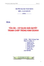 đề tài tòa án – cơ quan giải quyết tranh chấp trong kinh doanh