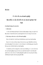 Cơ cấu vốn của doanh nghiệp đặc điểm cơ cấu vốn đối với các doanh nghiệp việt nam