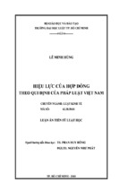 Luận án hiệu lực của hợp đồng theo qui định của pháp luật việt nam