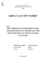 Hoàn thiện kế toán thành phẩm, tiêu thụ thành phẩm, xác định kết quả tiêu thụ thành phẩm tại công ty cổ phần đầu tư dkt