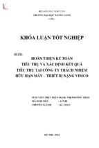 Hoàn thiện kế toán tiêu thụ và xác định kết quả tiêu thụ tại công ty tnhh máy thiết bị nặng vimco