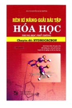 Rèn kĩ năng giải bài tập hóa học chuyên đề hydrocacbon