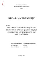 Hoàn thiện kế toán tiêu thụ thành phẩm và xác định kết quả tiêu thụ tại công ty tnhh sản xuất thương mại dịch vụ đức long