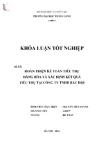 Hoàn thiện kế toán tiêu thụ hàng hóa và xác định kết quả tiêu thụ tại công ty tnhh bắc hội