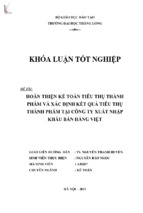 Hoàn thiện kế toán tiêu thụ thành phẩm và xác định kết quả tiêu thụ thành phẩm tại công ty xuất nhập khẩu bán hàng việt