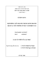 Luận án tiến sĩ hợp đồng liên doanh trong kinh doanh dịch vụ viễn thông ở việt nam hiện nay