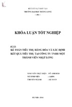 Kế toán tiêu thụ hàng hóa và xác định kết quả tiêu thụ tại công ty tnhh một thành viên nhật long