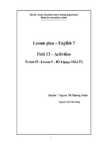 Bài dự thi dạy học thep chủ đề tích hợp unit 13  activities