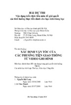 Vận dụng kiến thức liên môn giải quyết tình huống xác định vận tốc của các phương tiện giao thông từ vi deo ghi hình