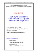 Vận dụng kiến thức liên môn giải quyết tình huống tạo bộ lọc nước sinh hoạt giải quyết vấn đề thiếu nước sạch bằng các vật liệu sẵn có