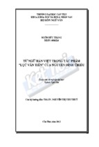 Từ ngữ hán việt trong tác phẩm lục vân tiên của nguyễn đình chiểu 