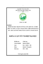 đánh giá hiện trạng cơ sở hạ tầng, kinh tế   xã hội phục vụ công tác quy hoạch nông thôn mới giai đoạn 2015  2020 tại xã phú linh   huyện vị xuyên   tỉnh hà giang