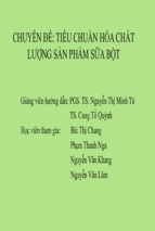 Chuyên đề tiêu chuẩn hóa chất lượng sản phẩm sữa bột