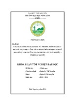 ứng dụng công nghệ tin học và phương pháp toàn đạc điện tử thực hiện công tác chỉnh lý bản đồ địa chính tờ số 11 tỷ lệ 1500 phường quang trung   thành phố thái nguyên – tỉnh thái nguyên