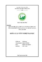 đánh giá hiệu quả và đề xuất giải pháp sử dụng đất nông nghiệp bền vững tại xã gia cát   huyện cao lộc   tỉnh lạng sơn