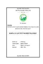 đánh giá phân hạng thích nghi đất đai xã quảng khê   huyện ba bể   tỉnh bắc kạn