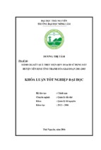 đánh giá kết quả thực hiện quy hoạch sử dụng đất huyện yên định   tỉnh thanh hóa, giai đoạn 2011 2015