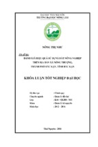 đánh giá hiệu quả sử dụng đất nông nghiệp trên địa bàn xã nông thượng   thành phố bắc kạn   tỉnh bắc kạn