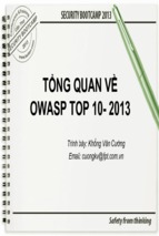 Tổng quan về owasp top 10  2013