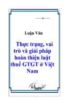 Thực trạng, vai trò và giải pháp hoàn thiện luật thuế GTGT ở Việt Nam