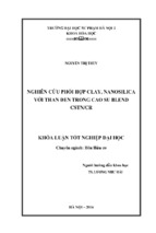 Nghiên cứu phối hợp clay, nanosilica với than đen trong cao su blend cstn cr