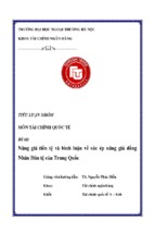 Nâng giá tiền tệ và bình luận về sức ép nâng giá đồng Nhân Dân tệ của Trung Quốc