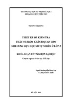 Thiết kế đề kiểm tra trắc nghiệm khách quan cho nội dung dạy học số tự nhiên ở lớp 2