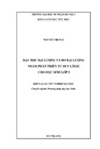 Dạy học đại lượng và đo đại lượng nhằm phát triển tư duy lôgic cho học sinh lớp 5
