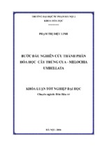 Bước đầu nghiên cứu thành phần hóa học cây trứng cua – melochia umbellata