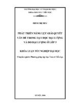 Phát triển năng lực giải quyết vấn đề trong dạy học đại lượng và đo đại lượng ở lớp 3