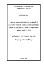 ứng dụng phương pháp phân tích bảng s p trong thiết kế đề kiểm tra trắc nghiệm khách quan nội dung số tự nhiên lớp 2
