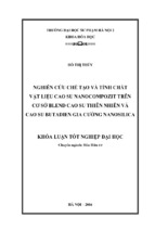Nghiên cứu chế tạo và tính chất vật liệu cao su nanocompozit trên cơ sở blend cao su thiên nhiên và cao su butadien gia cường nanosilica