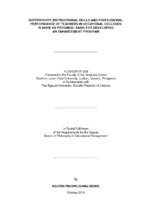 Supervisory, instructional skills and professional performance of teachers in vocational colleges in nghe an province basic for developing an enhancement program