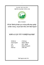 đánh giá hiệu quả sử dụng đất nông nghiệp xã bảo cường   huyện định hóa   tỉnh thái nguyên