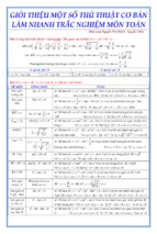 Một số thủ thuật cơ bản làm nhanh trắc nghiệm môn toán
