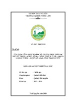 ứng dụng công nghệ tin học và phương pháp toàn đạc điện tử thành lập bản đồ địa chính tờ số 70 tỷ lệ 11000 xã nghinh tường – huyện võ nhai – tỉnh thái nguyên