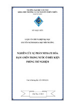 Nghiên cứu sự phản nitrate hóa đạm amôn trong nước ở điều kiện phòng thí nghiệm