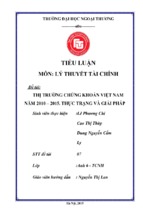 Thị trường chứng khoán việt nam năm 2010-2015