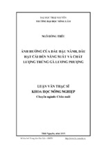 ảnh hưởng của dầu đậu nành, dầu hạt cải đến năng suất và chất lượng trứng gà lương phượng