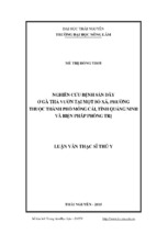 Nghiên cứu bệnh sán dây ở gà thả vườn tại một số xã, phường thuộc thành phố móng cái   tỉnh quảng ninh và biện pháp phòng trị