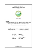 đánh giá ảnh hưởng của đô thị hóa nông thôn đến sử dụng đất nông nghiệp tại huyện lục ngạn   tỉnh bắc giang, giai đoạn 2011   2015