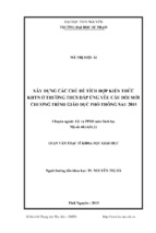 Xây dựng các chủ đề tích hợp kiến thức khoa học tự nhiên ở trường trung học cơ sở đáp ứng yêu cầu đổi mới chương trình giáo dục phổ thông sau 2015