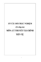 153 câu hỏi trắc nghiệm có đáp án môn lí thuyết tài chính tiền tệ